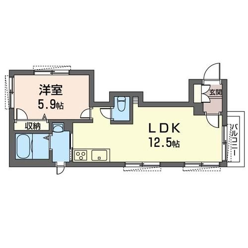 グリュックラウム 101号室 間取り