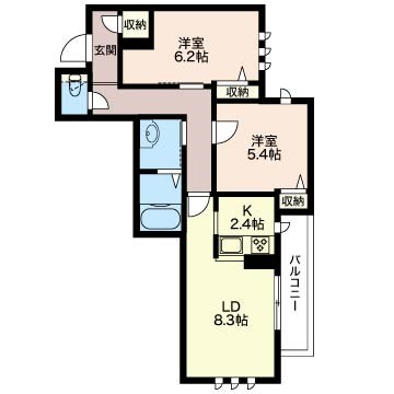 ハイム松風 301号室 間取り