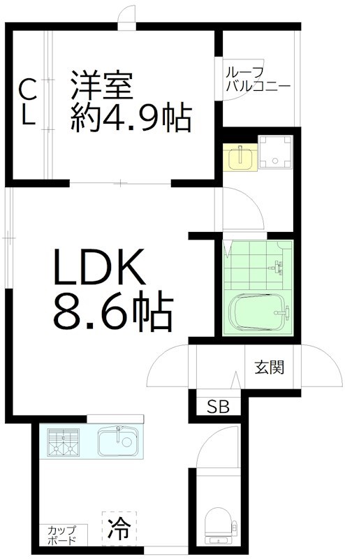 SGベース初台 301号室 間取り