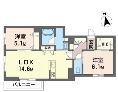 ルベール 201号室 間取り