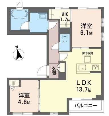リバーゲート 101号室 間取り