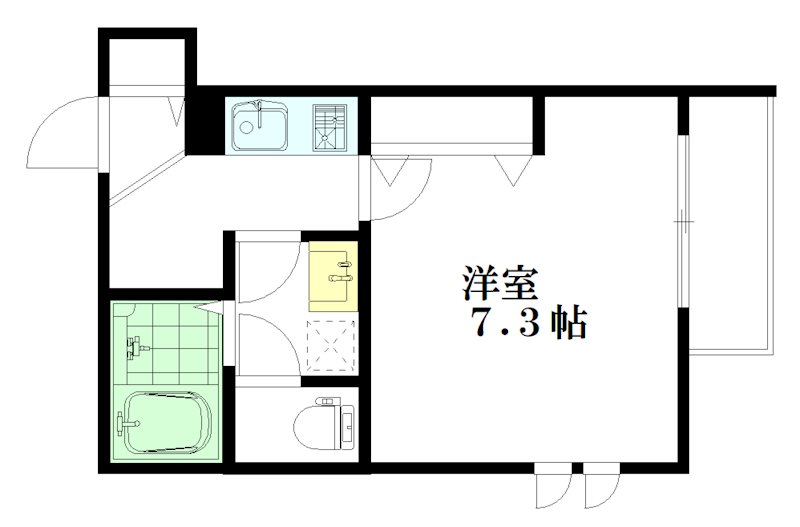 グリーンスクエア 102号室 間取り