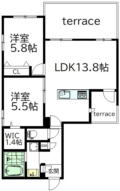 ＳＡＲＡＨ 102号室 間取り