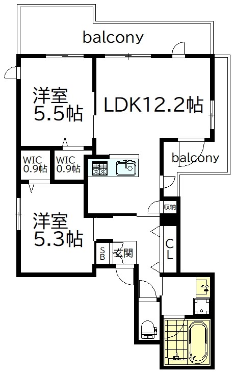 ＳＡＲＡＨ 302号室 間取り