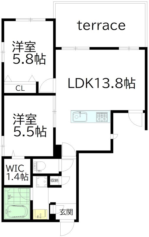 ＳＡＲＡＨ 102号室 間取り