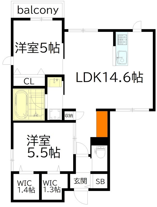 ＳＡＲＡＨ 203号室 間取り