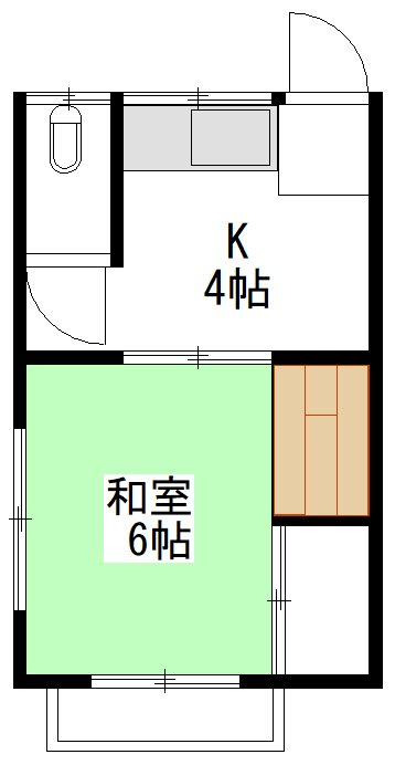 美園荘 206号室 間取り