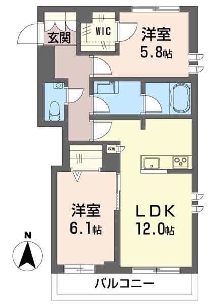 リベルラ中野 301号室 間取り