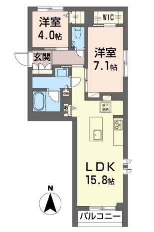リベルラ中野 101号室 間取り