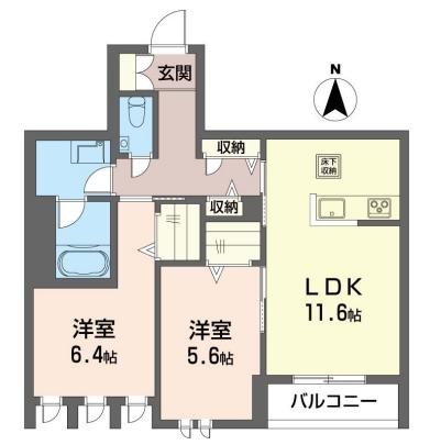 リベルラ中野 102号室 間取り