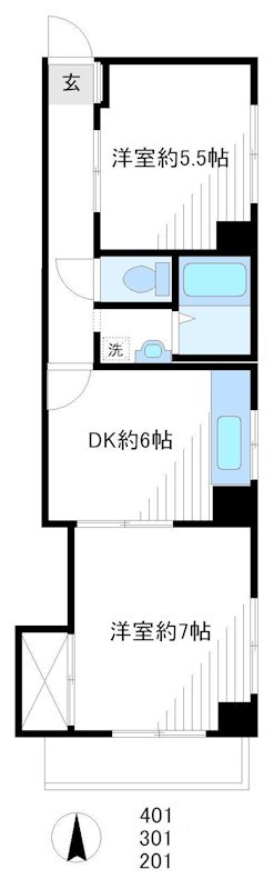 COMFORT（コンフォート） 201号室 間取り