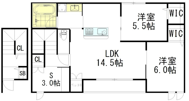 グリーンテラス調布 202号室 間取り