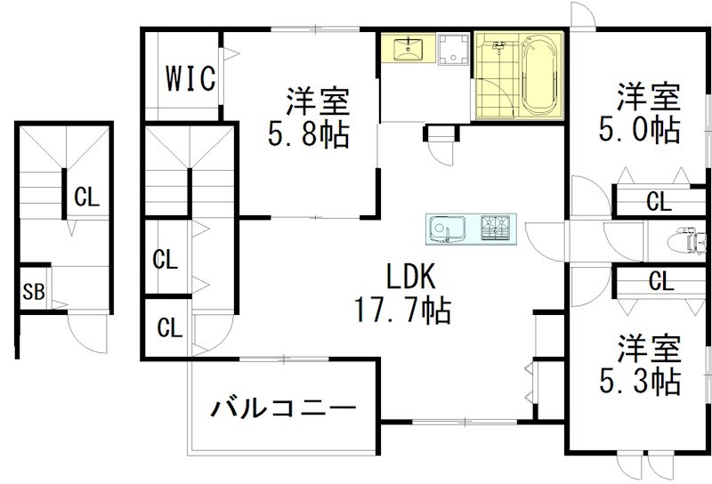 グリーンテラス調布 205号室 間取り