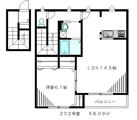 アビターレ 202号室 間取り