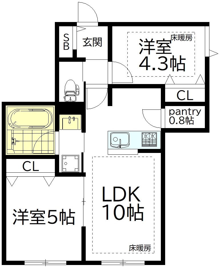 大原１丁目メゾン 102号室 間取り