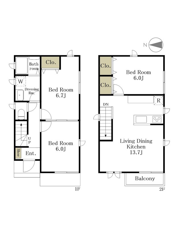 中野区南台4丁目戸建　A棟 間取り
