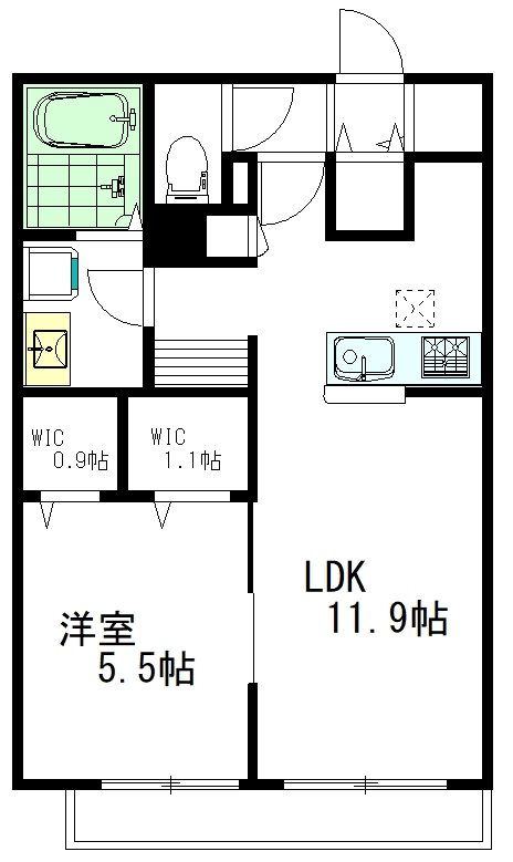 武荻館 103号室 間取り