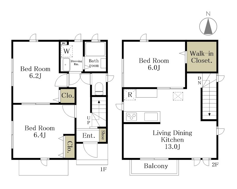 中野区南台4丁目戸建　B棟 間取り