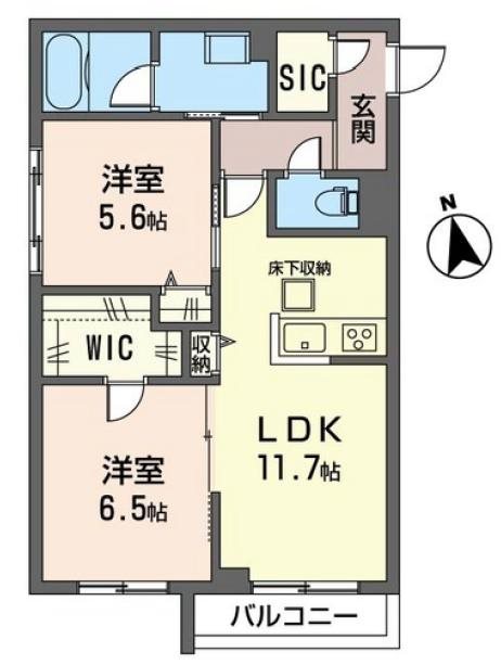 グレイス 103号室 間取り