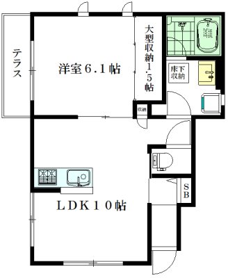 カゼッタ武蔵野　 101号室 間取り