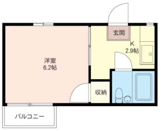 クローバー富ヶ谷 202号室 間取り