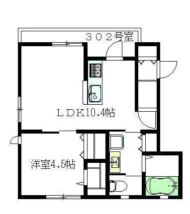 Maison de FleurⅡ（メゾンドフルール） 302号室 間取り