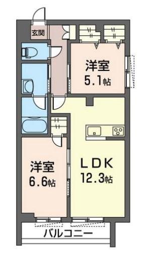 クレオール中野 102号室 間取り