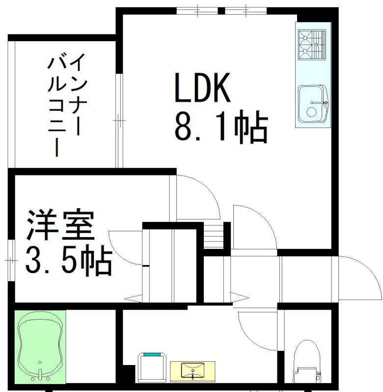PRIMA VITA（プリマヴィータ） 101号室 間取り