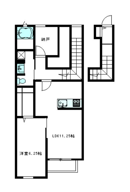 モンテオーロ鷺宮 203号室 間取り