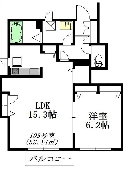 グレースシャトレ 103号室 間取り