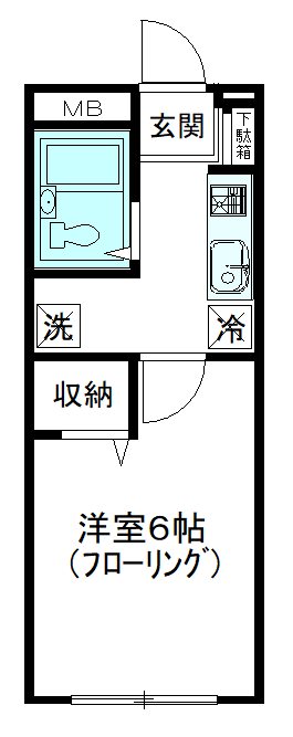 ルナパークＢ 102号室 間取り