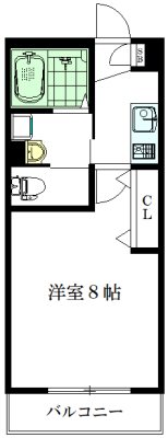 プライムコート 107号室 間取り