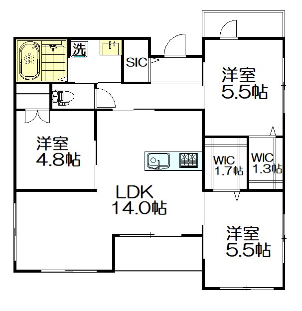 ルラーシェ中野坂上 201号室 中野区本町[マンション 2階 3LDK 27.6万円