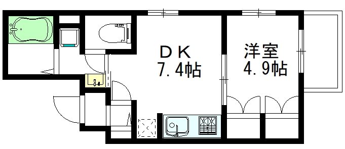 グリーンスクエア 301号室 間取り
