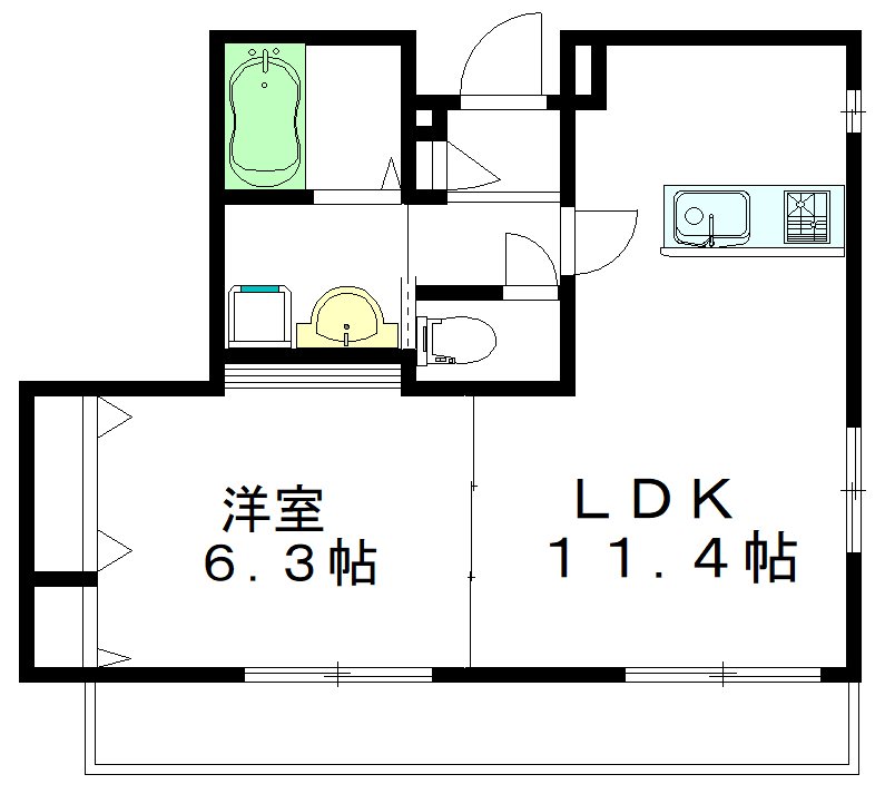 メゾン富岡 101号室 間取り