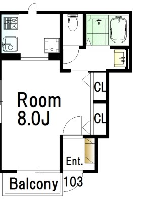 Villa・Symbiose三軒茶屋（ヴィラ・シンビオーズ） 103号室 間取り