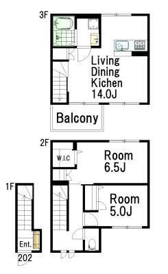 Villa・Symbiose三軒茶屋（ヴィラ・シンビオーズ） 202号室 間取り