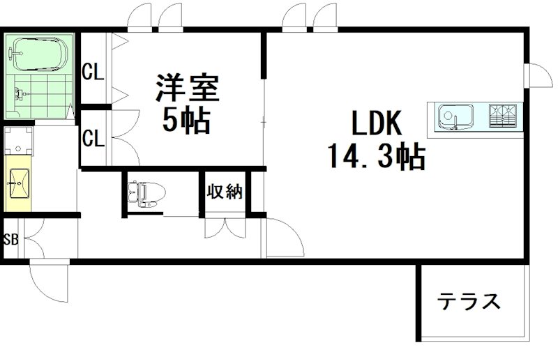 クローネ 101号室 間取り