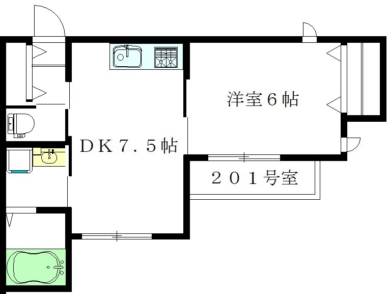 ラフィネ・庵 201号室 間取り