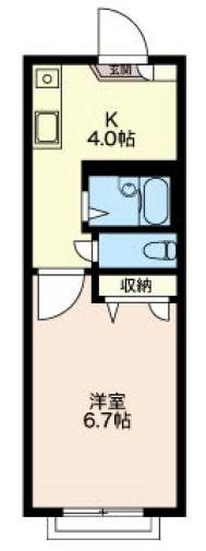 ツインパインコート 206号室 間取り