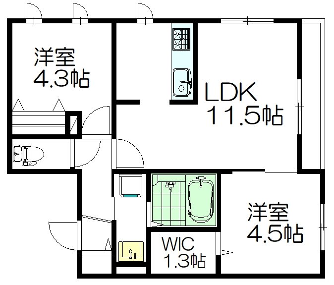 メゾンクリスタル参番館 101号室 間取り