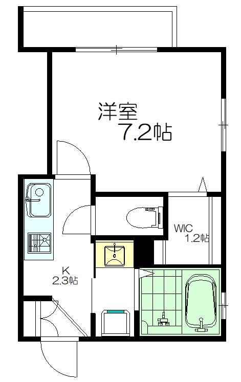 ユージニア 102号室 間取り