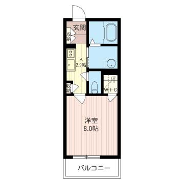ゲインズヴィル1号館 101号室 間取り