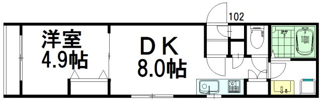 メゾン　ヴァルール 102号室 間取り