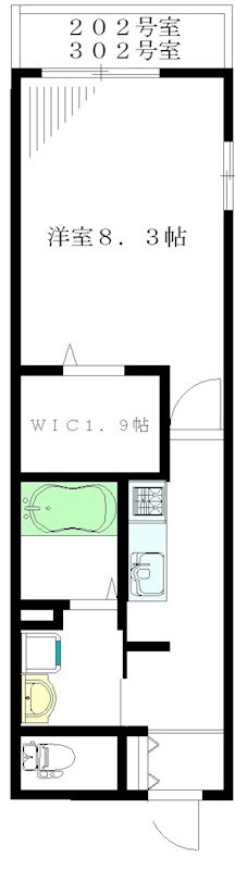 コートオリーブ 302号室 間取り