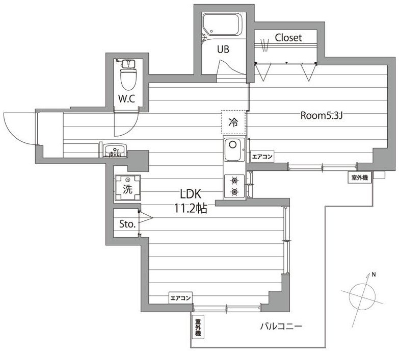 パレス井口 702号室 間取り