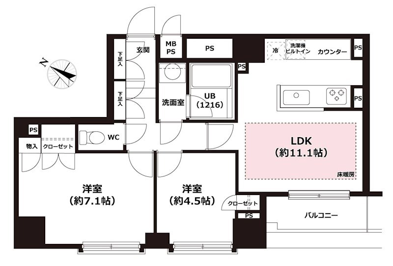 ビバリーホームズ松濤 405号室 間取り