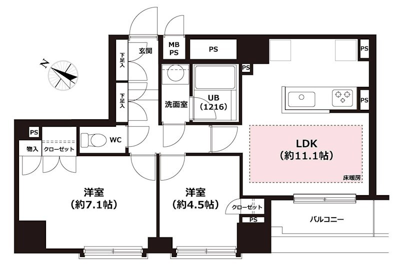 ビバリーホームズ松濤 405号室 間取り