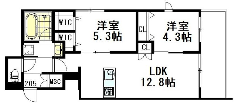 （仮称）境南町３丁目ヘーベルメゾン 205号室 間取り