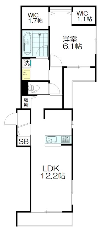 ＢＥＬＬＥ　ＤＥＭＥＵＲＥ７（ベルドミールセブン） 301号室 間取り